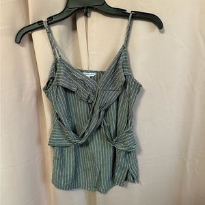 CUTE SUMMER LINEN TANK TOP Color: Gray